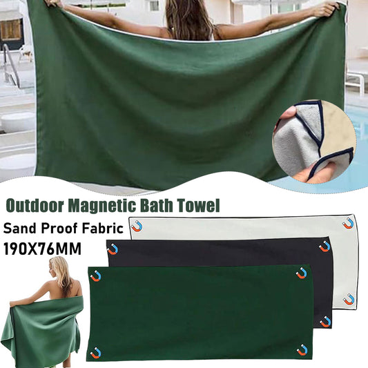 Magnetic Quick-Dry Beach Towel - Coral Fleece, Sand-Free